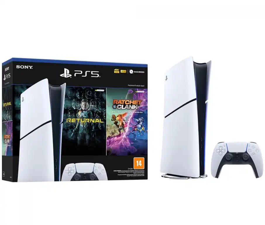 CONSOLE-PLAYSTATION-5-SLIM-DIGITAL-EDITION-RETURNAL-E-RATCHET-CLANK-1TB-COM-1-CONTROLE-2.webp Console Playstation 5 Slim Digital Edition + Returnal e Ratchet & Clank, 1TB, Com 1 Controle PS5 - Imagem 1