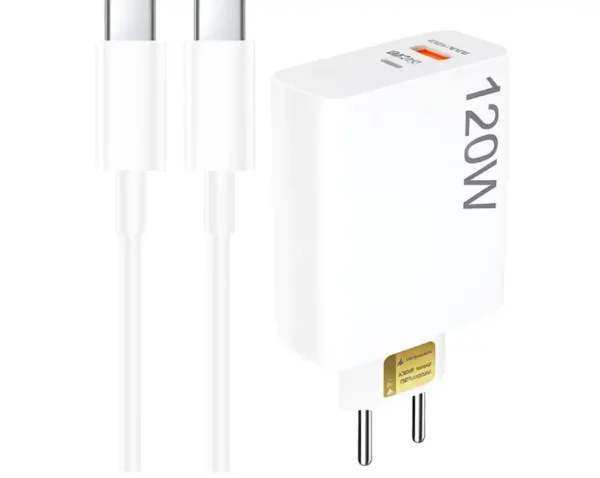 Carregador de Celular Turbo 120w PD USB com Cabo Type-C 1M LEHMOX