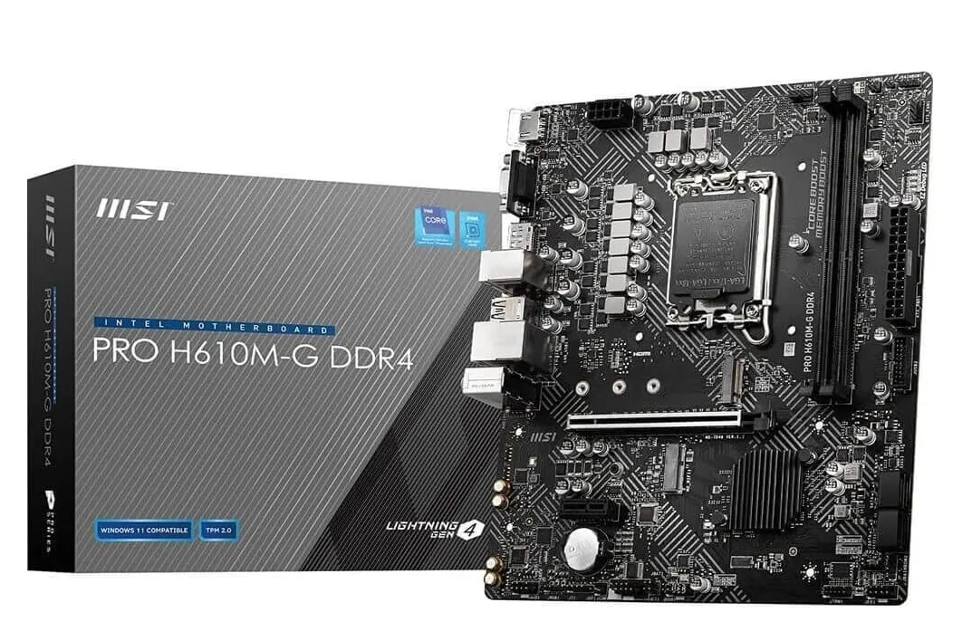 PLACA-MAE-MSI-PRO-H610-M-S-LGA-1700-DDR4-mATX.webp PLACA MÃE MSI PRO H610 M - S, LGA 1700, DDR4, mATX - Imagem 1